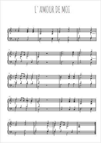 Téléchargez l'arrangement pour piano de la partition de L'amour de moi en PDF